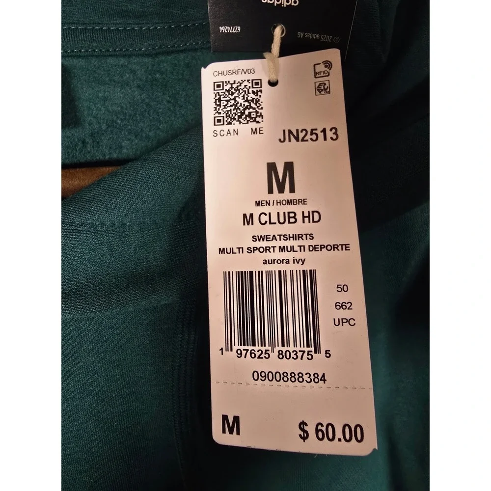 Adidas International Country Club Hoodie Aurora‎ Ivy Green Mens Medium NWT